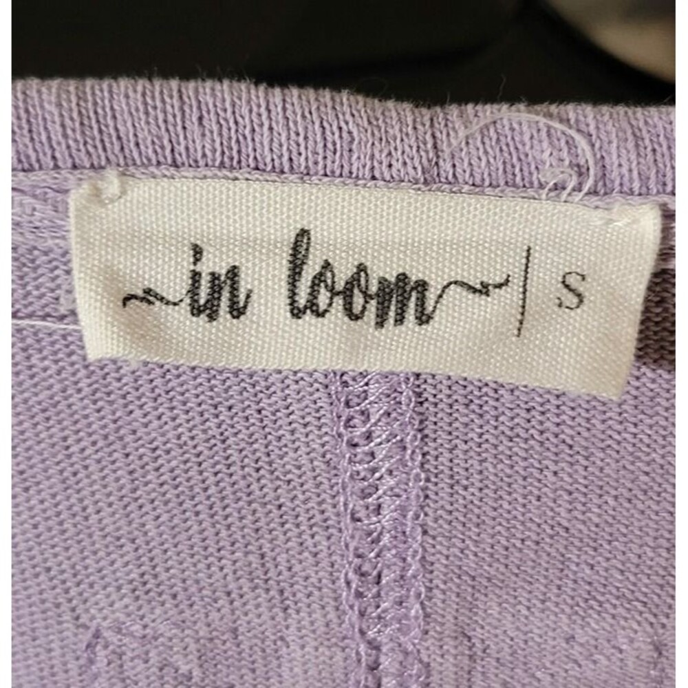 In Loom Oversized Small Womens Lavender Blouse Tee Cotton - Picture 5 of 6